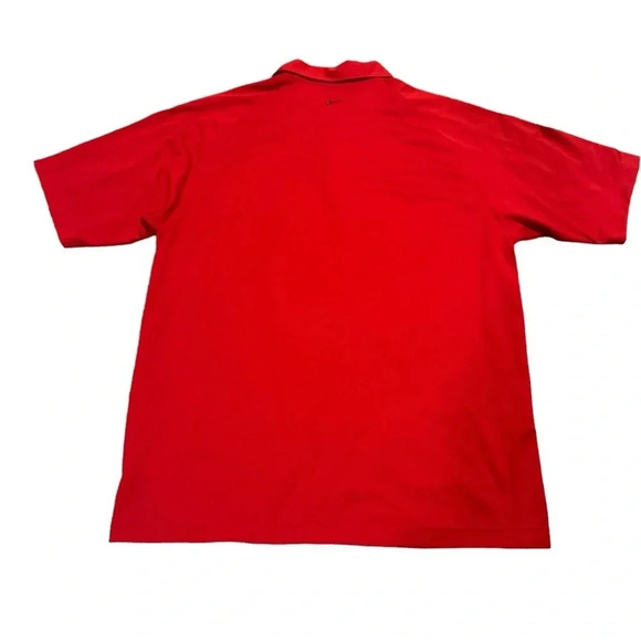 ⛳ Nike Golf Polo Shirt Red Dri-Fit Striped Sleeve Men’s Size Large VGUC 👕 - Picture 2 of 3